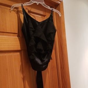 Size 6, NIKOIAKI Black Halter with front fringe!